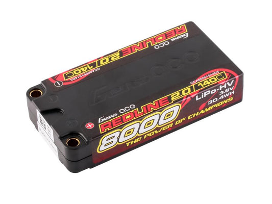 Gens Ace Li-Po HV Car Hard Case 1S2P 3.8V 8000mAh 140C RL2 5mm GC1H8000S-140G5