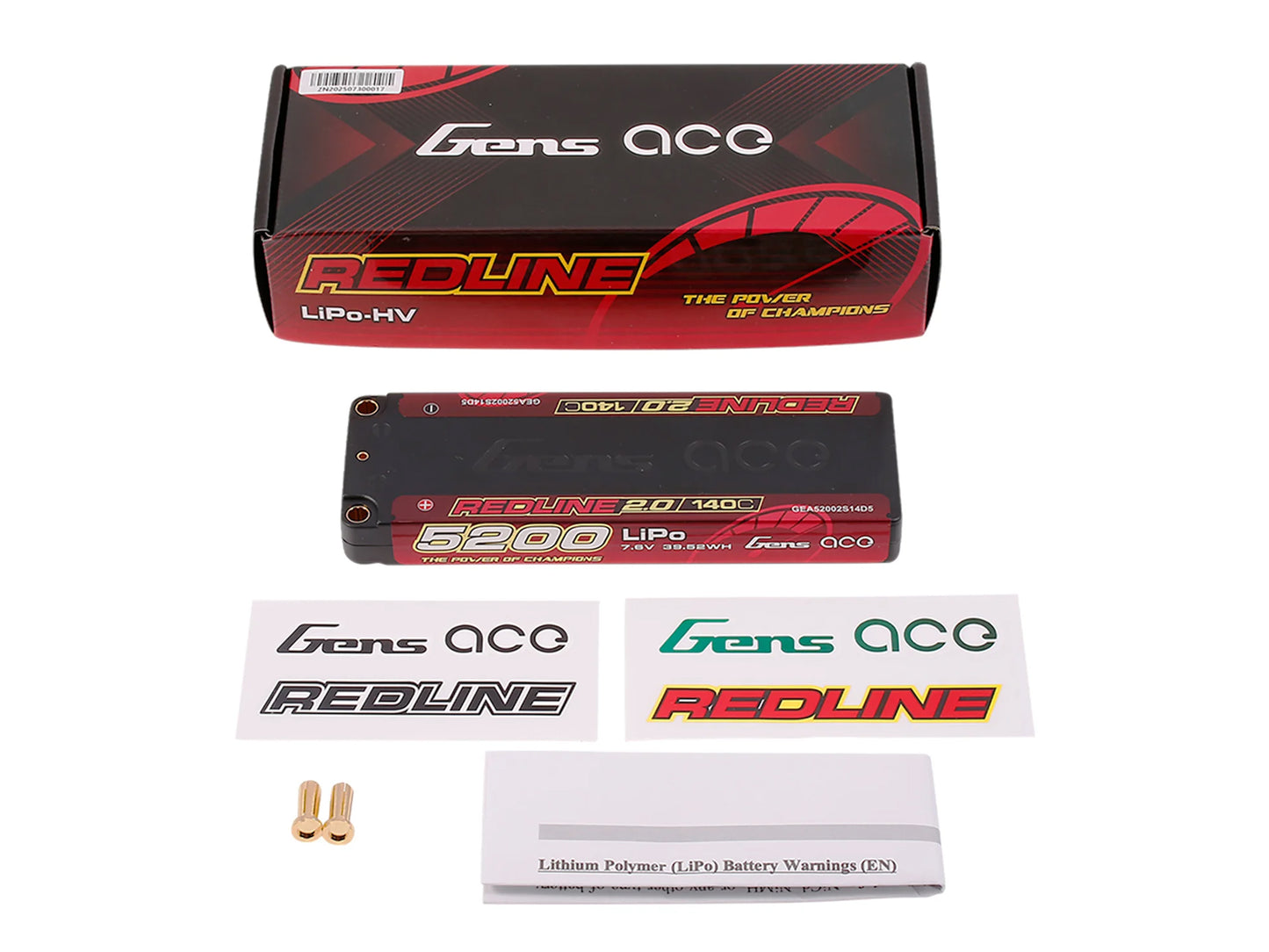 Gens Ace Li-Po HV Car Hard Case 2S1P 7.6V 5200mAh 140C RL2 w/5mm GC2H5200-140G5