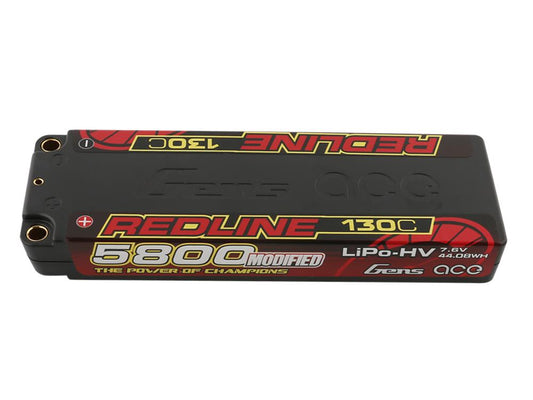 Gens Ace Li-Po HV Car Hard Case 2S 7.6V 5800mAh 130C RL with 5mm GC2H5800-130G5