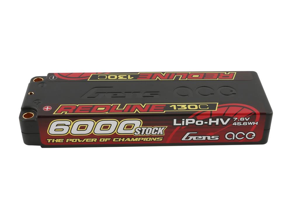 Gens Ace Li-Po HV Car Hard Case 2S2P 7.6V 6000mAh 130C RL with 5mm GC2H6000-130G5