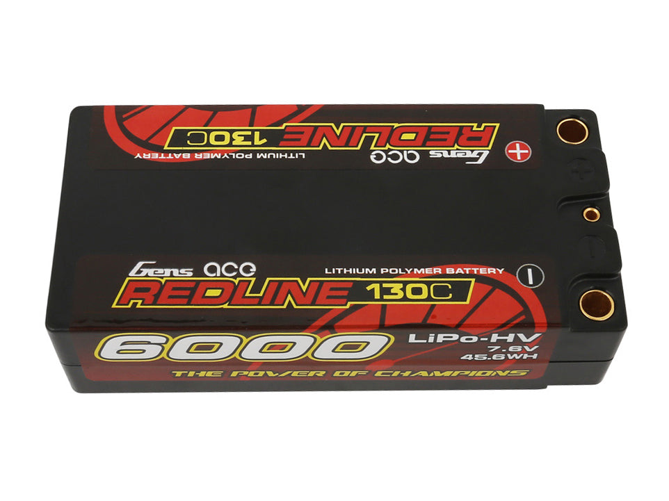 Gens Ace Li-Po HV Car Hard Case 2S2P 7.6V 6000mAh 130C RL Short 5mm GC2H6000S-130G5