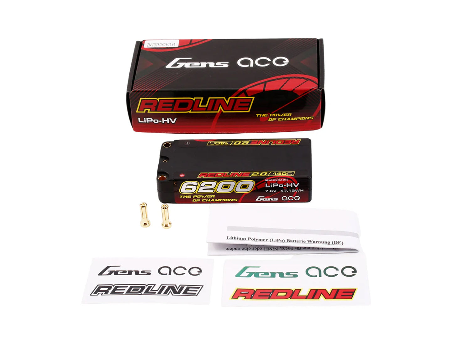 Gens Ace Li-Po HV Car Hard Case 2S1P 7.4V 6200mAh 140C RL2 w/5mm GC2H6200-140G5