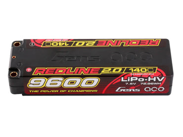 Gens Ace Li-Po HV Car Hard Case 2S 7.6V 9600mAh 140C RL2 5mm GC2H9600-140T
