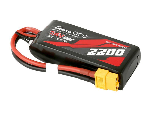 Gens Ace Li-Po Car 2S 7.4V 2200mah 60C with XT60 GC2S2200-60X6