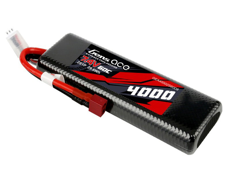 Gens Ace Li-Po Car Hard Case 2S 7.4V 4000mAh 60C Bashing with T-Type GC2S4000-60T