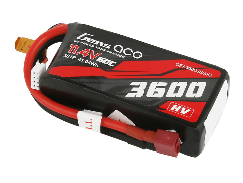 Gens Ace Li-Po HV Car 3S 11.4V 3600mAh 60C with T-Type GC3H3600-60T