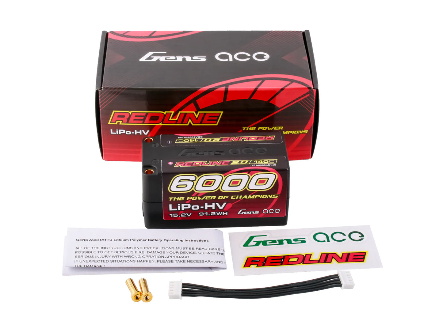 Gens Ace Li-Po HV Car Hard Case 4S2P 15.2V 6000mAh 140C RL2 w/5mm GC4H6000-140G5