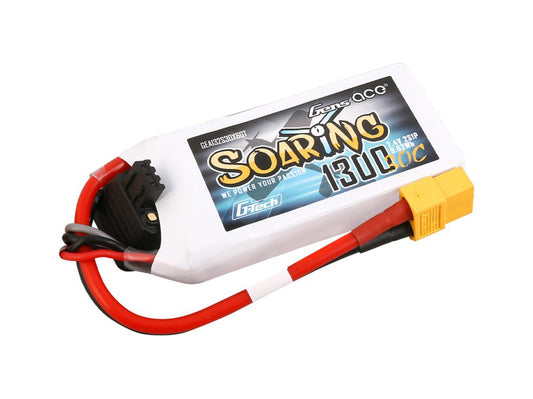 Gens Ace Li-Po G-Tech 2S 7.4V 1300mAh 30C Soaring with XT60 GT2S1300-30X6