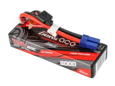 Gens Ace Li-Po Hard Case G-Tech 2S 7.6V 8000mah 60C with EC5 GT2S8000-60E5