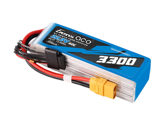 Gens Ace Li-Po G-Tech 6S 22.2V 3300mAh 60C with XT90 GT6S3300-60X9