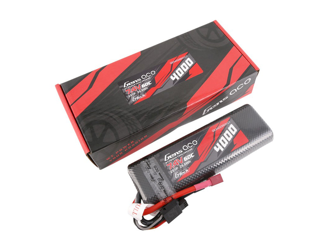 Gens Ace Li-Po G-Tech Car Hard Case 2S 7.4V 4000mAh 60C Bashing GTC2S4000-60T