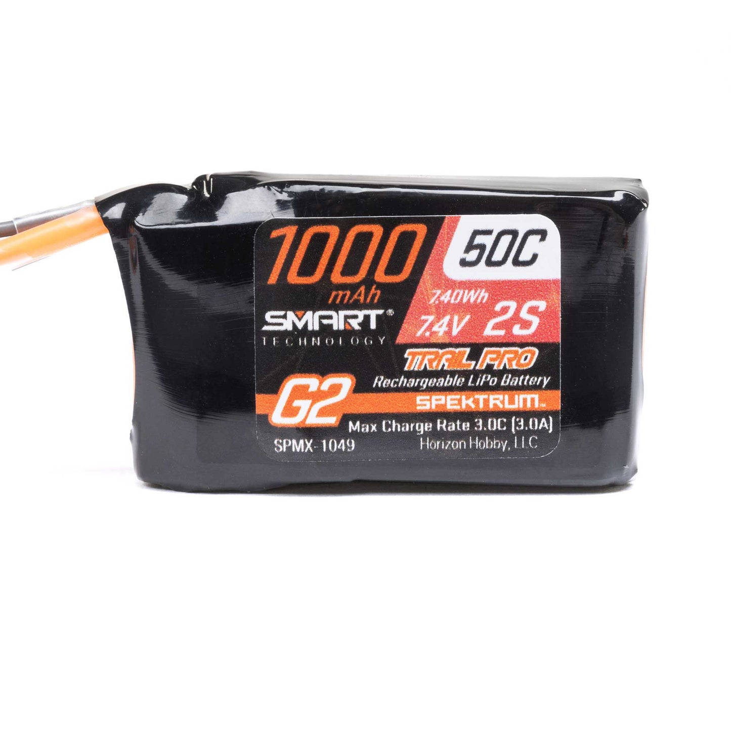 Spektrum 7.4V 1000mAh 2S 50C Smart G2 Trail Pro LiPo Battery: IC2 SPMX-1049