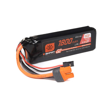 Spektrum 11.1V 1800mAh 3S 10C Smart G2 ECU LiFe Battery: IC3 SPMX-1059