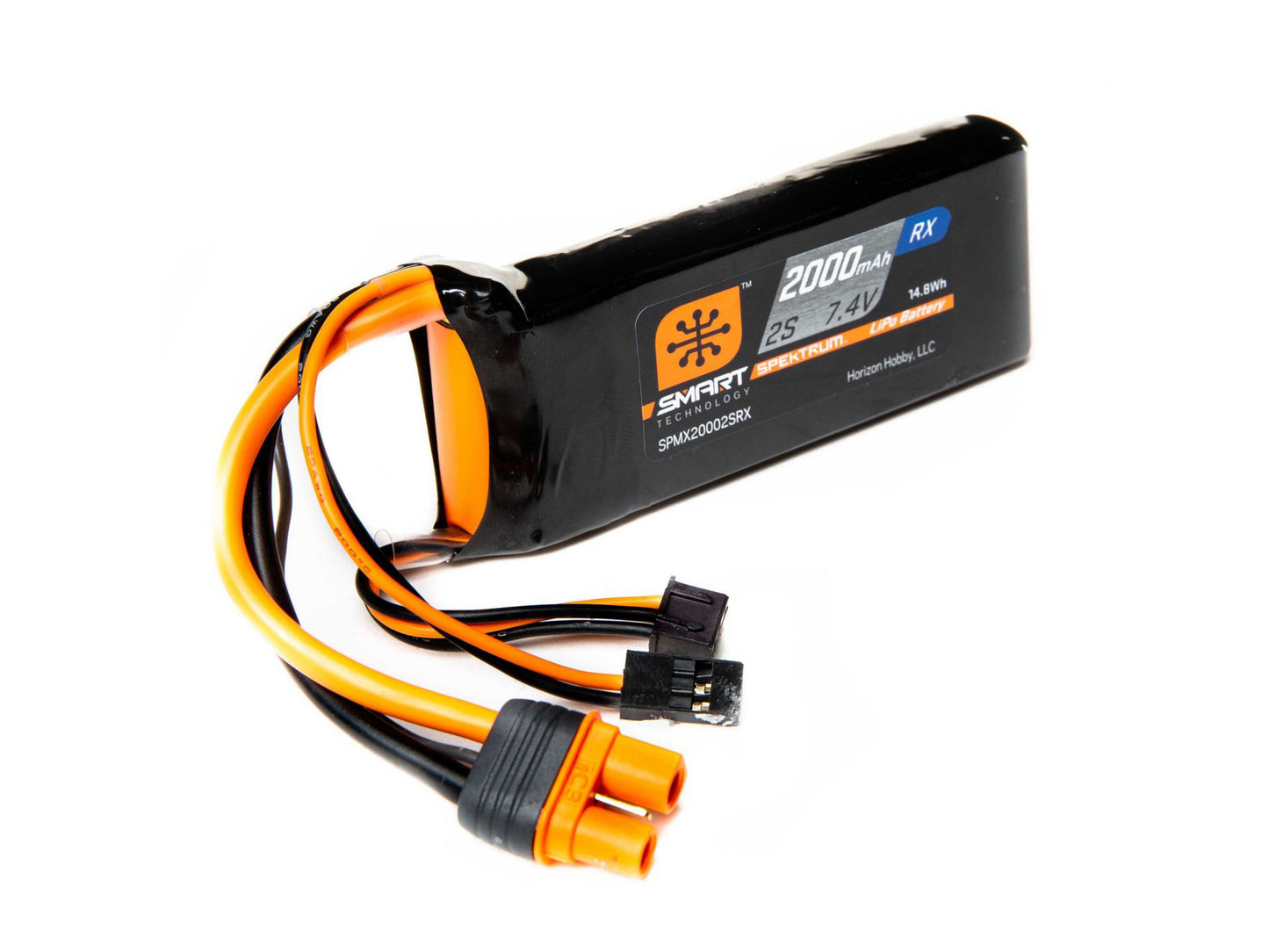 Spektrum 2000mAh 2S 7.4V Smart LiPo Receiver Battery; IC3 SPMX20002SRX