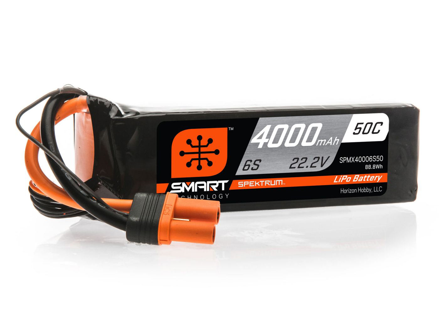 Spektrum 4000mAh 6S 22.2V 50C Smart LiPo Battery; IC5 SPMX40006S50