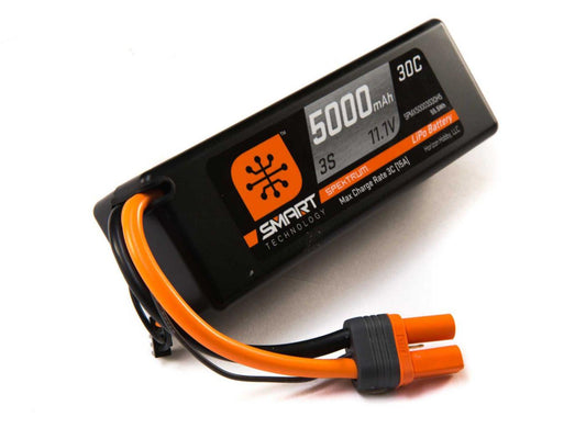 Spektrum 5000mah 3S 11.1V Smart LiPo 30C; Hardcase, IC5 SPMX50003S30H5