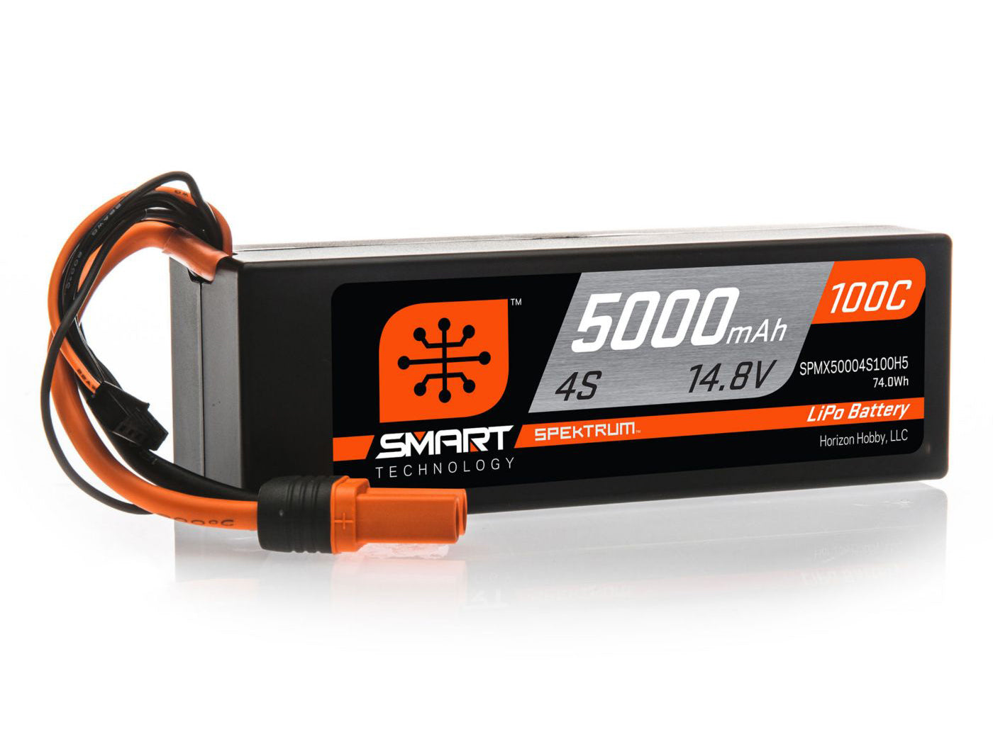 Spektrum 5000mAh 4S 14.8V 100C Smart LiPo Hardcase; IC5 SPMX50004S100H5
