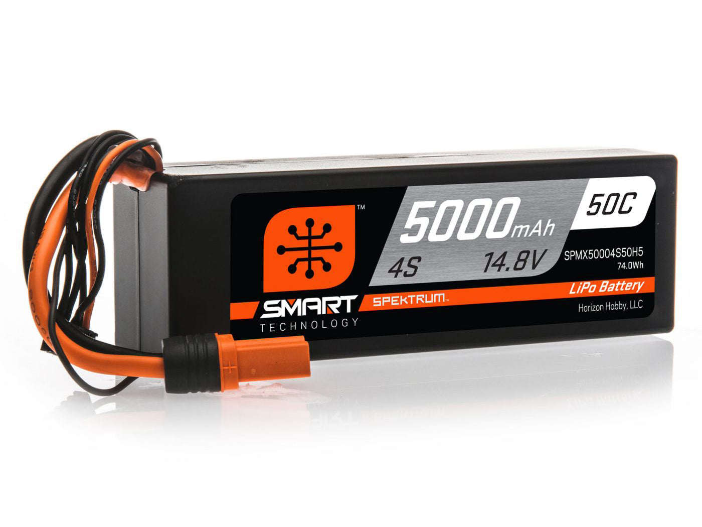 Spektrum 5000mAh 4S 14.8V 50C Smart LiPo Hardcase; IC5 SPMX50004S50H5