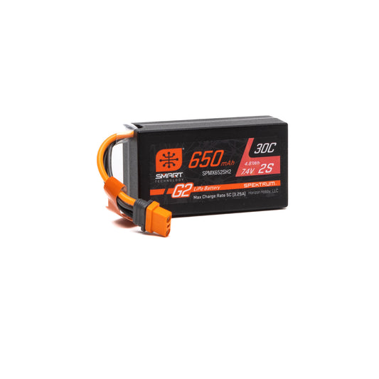 Spektrum 7.4V 650mAh 2S Smart G2 30C LiPo: IC2 SPMX652SH2