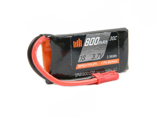 Spektrum 800mAh 1S 3.7V 30C LiPo Battery; JST SPMX8001S30