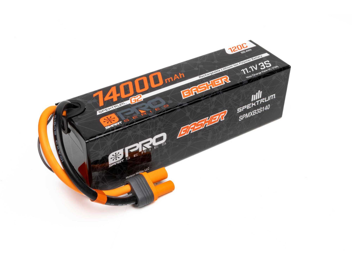 Spektrum 11.1V 14000mAh 3S 120C Smart G2 Pro Basher LiPo: IC5 SPMXB3S140