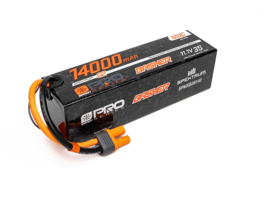 Spektrum 11.1V 14000mAh 3S 120C Smart G2 Pro Basher LiPo: IC5 SPMXB3S140