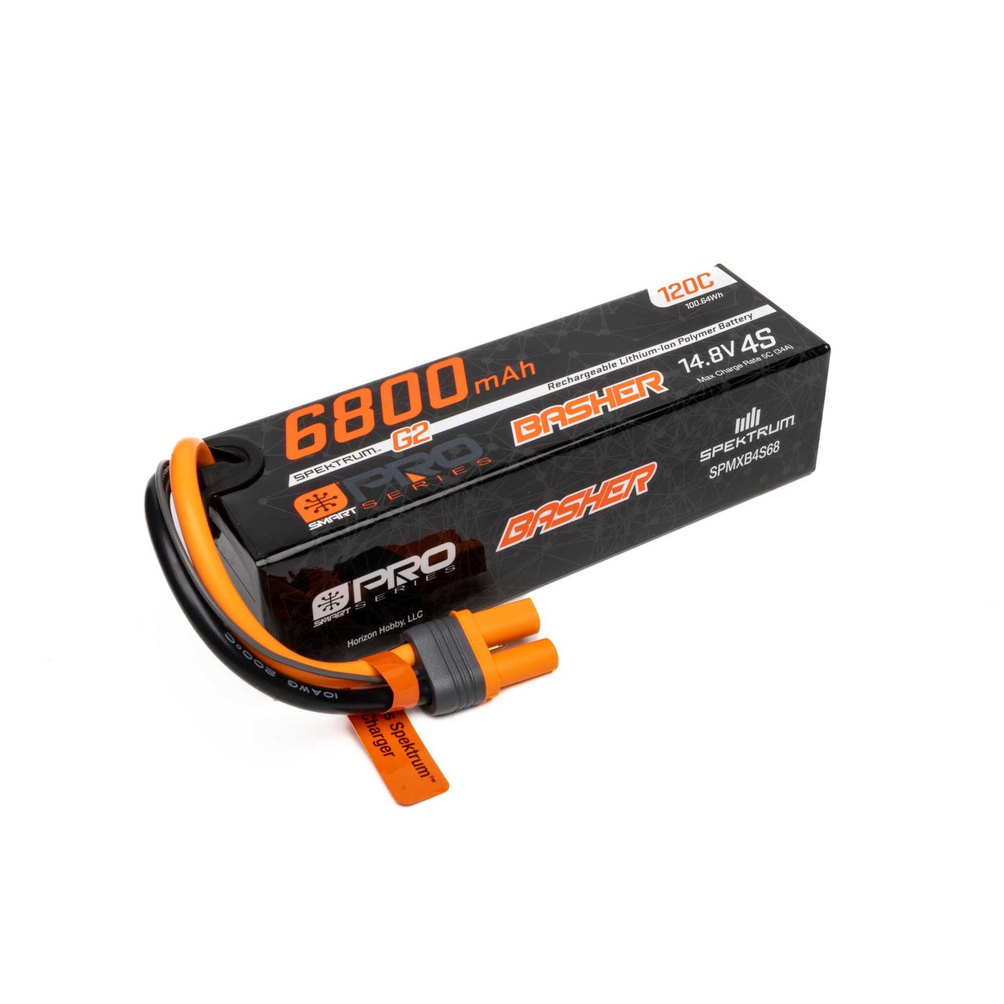 Spektrum 14.8V 6800mAh 4S 120C Smart G2 Pro Basher LiPo: IC5 SPMXB4S68