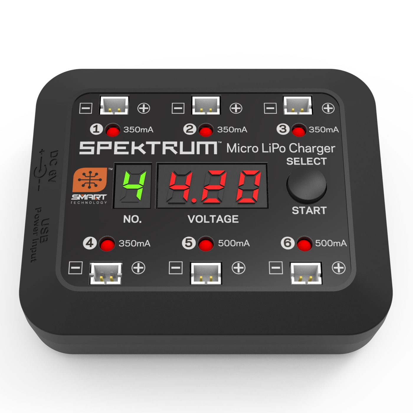 Spektrum Spektrum Micro 6 Port DC/USB 1S LiPo Charger SPMXC1060
