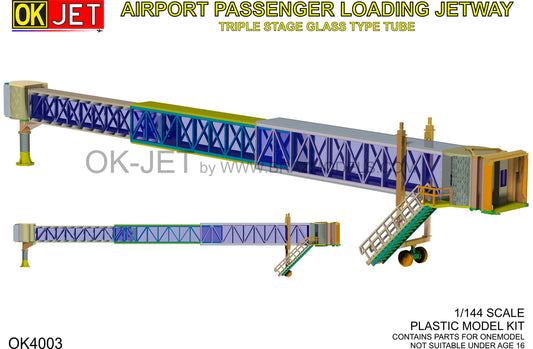 OK-JET OK4003 1:144 Triple Stage Glass Airport Jetway