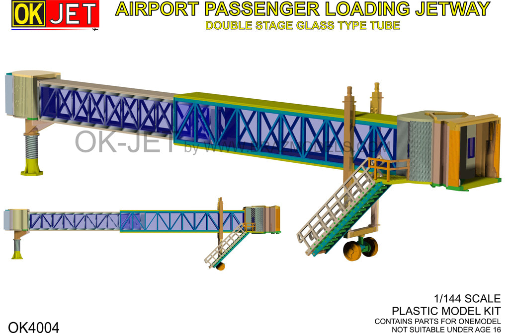 OK-JET OK4004 1:144 Double Stage Glass Airport Jetway