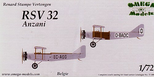 Omega Models OM72388 1:72 RSV-32 Anzani Decals Belgium O-BADC and EC-AGG