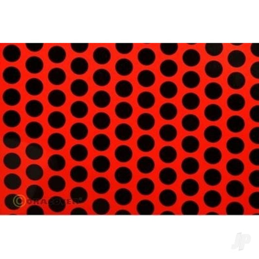 Oracover 2m ORACOVER Fun-1 Polkadots, Red + Black (60cm width) 41-021-071-002