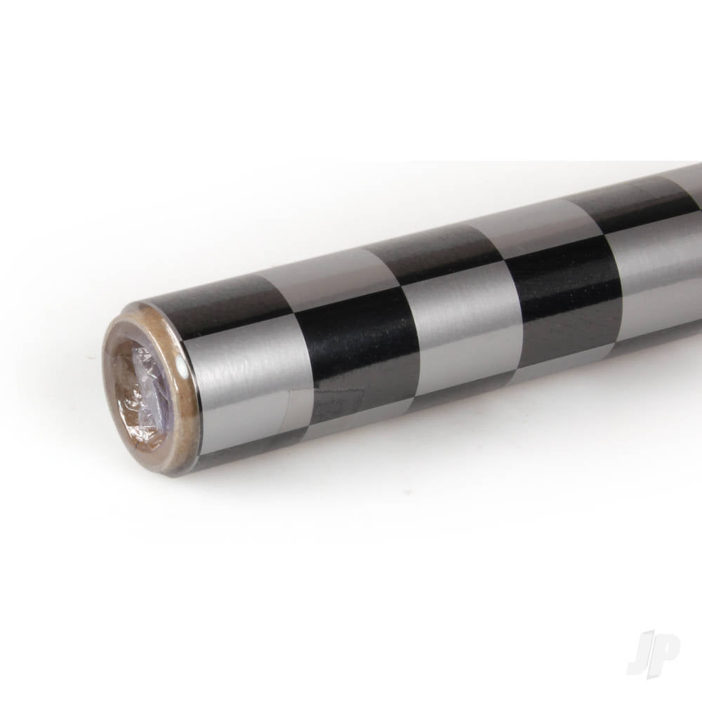 Oracover 2m ORACOVER Fun-3 Medium Chequered, Silver + Black (60cm width) 43-091-071-002