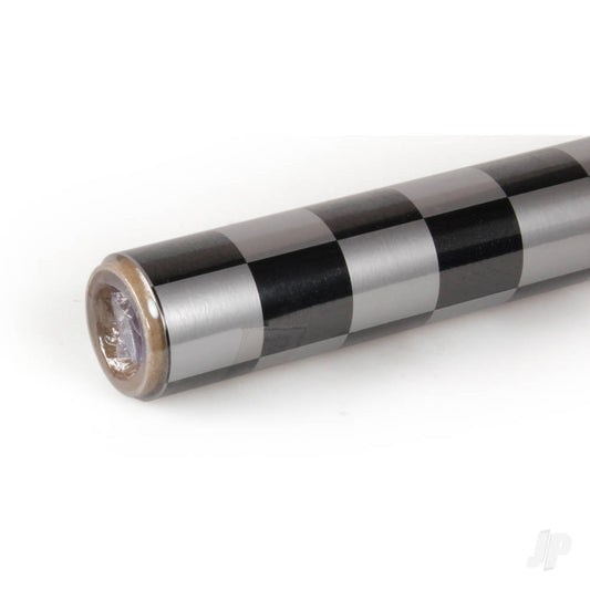 Oracover 2m ORACOVER Fun-3 Medium Chequered, Silver + Black (60cm width) 43-091-071-002