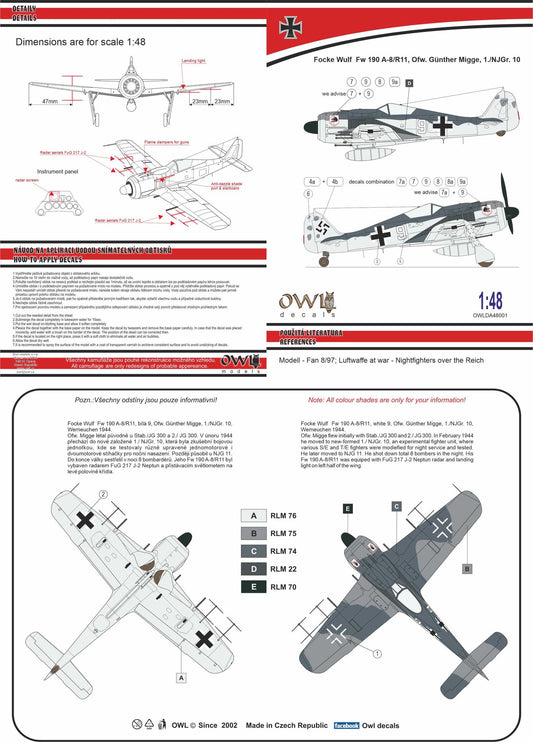 Owl OWLDA48001 1:48 Focke-Wulf Fw-190A-8/R11