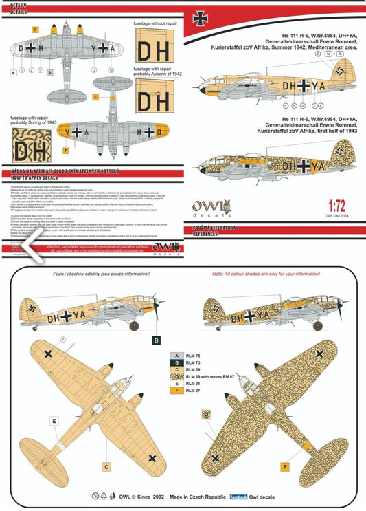 Owl OWLDA72024 1:72 Heinkel He-111H-6