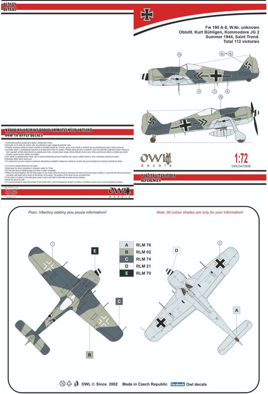 Owl OWLDA72026 1:72 Focke-Wulf Fw-190A-8