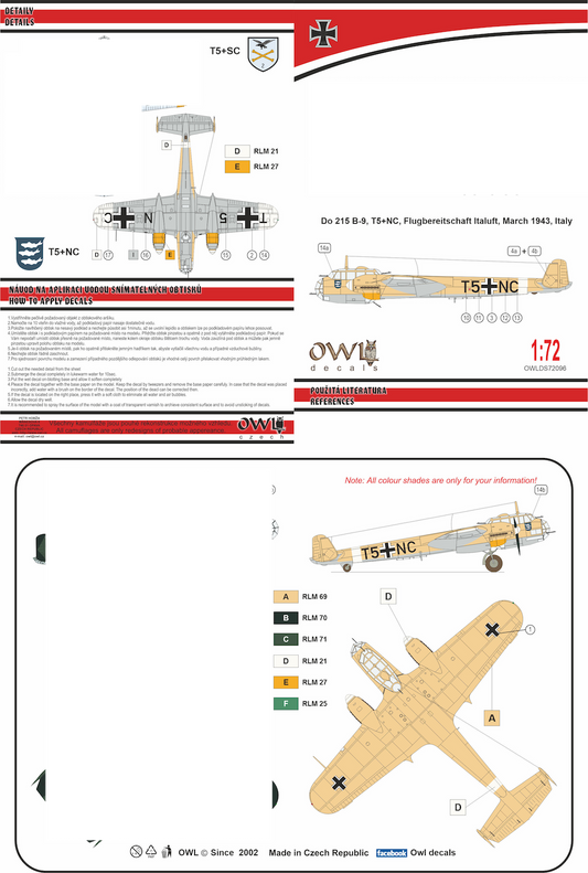Owl OWLDS4896 1:48 Dornier Do-215B Part IV Do-215B-9