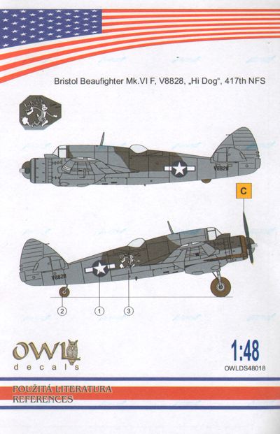 Owl OWLDS4818 1:48 Bristol Beaufighter Mk.VIF V8828, Hi Dog 417th NFS