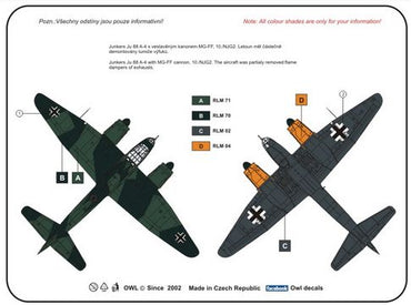 Owl OWLDS4839 1:48 Junkers Ju-88A-4 with MGFF cannon