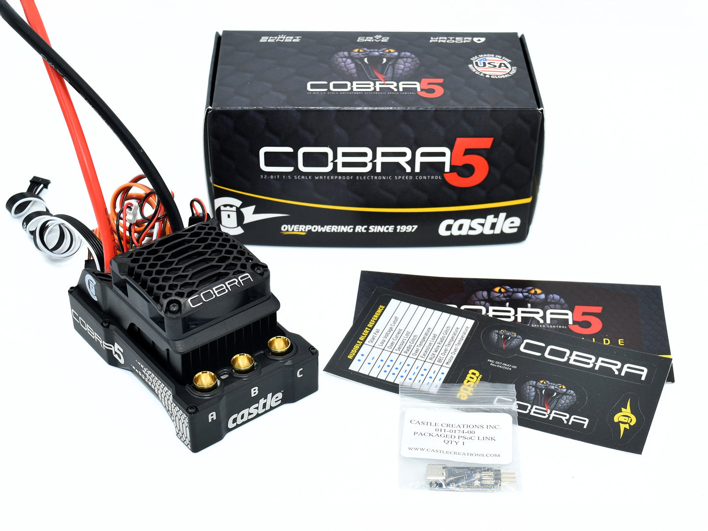 Castle Creations COBRA 5, 8S, 33.6V ESC, 20A PEAK BEC CC010-0179-00