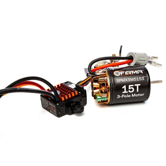 Spektrum Firma 70A Brushed Smart ESC, 2S-3S: IC3 / 15T Brushed Motor SPMXSEMC10