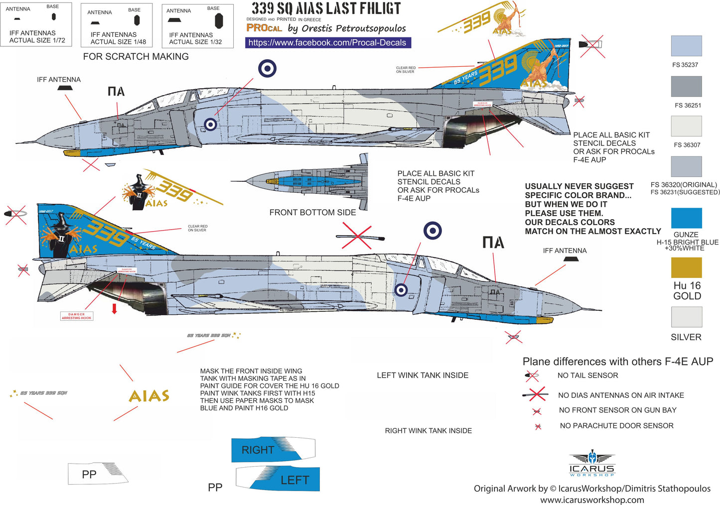 Procal PD32-902 1:32 F-4E Phantom AUP 339 Sqn Last Phlight