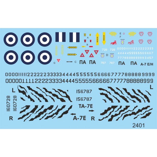 Procal Decals PD48-2404 1:48 GREEK LTV A-7A A-7B A-7D A-7E Corsair SET