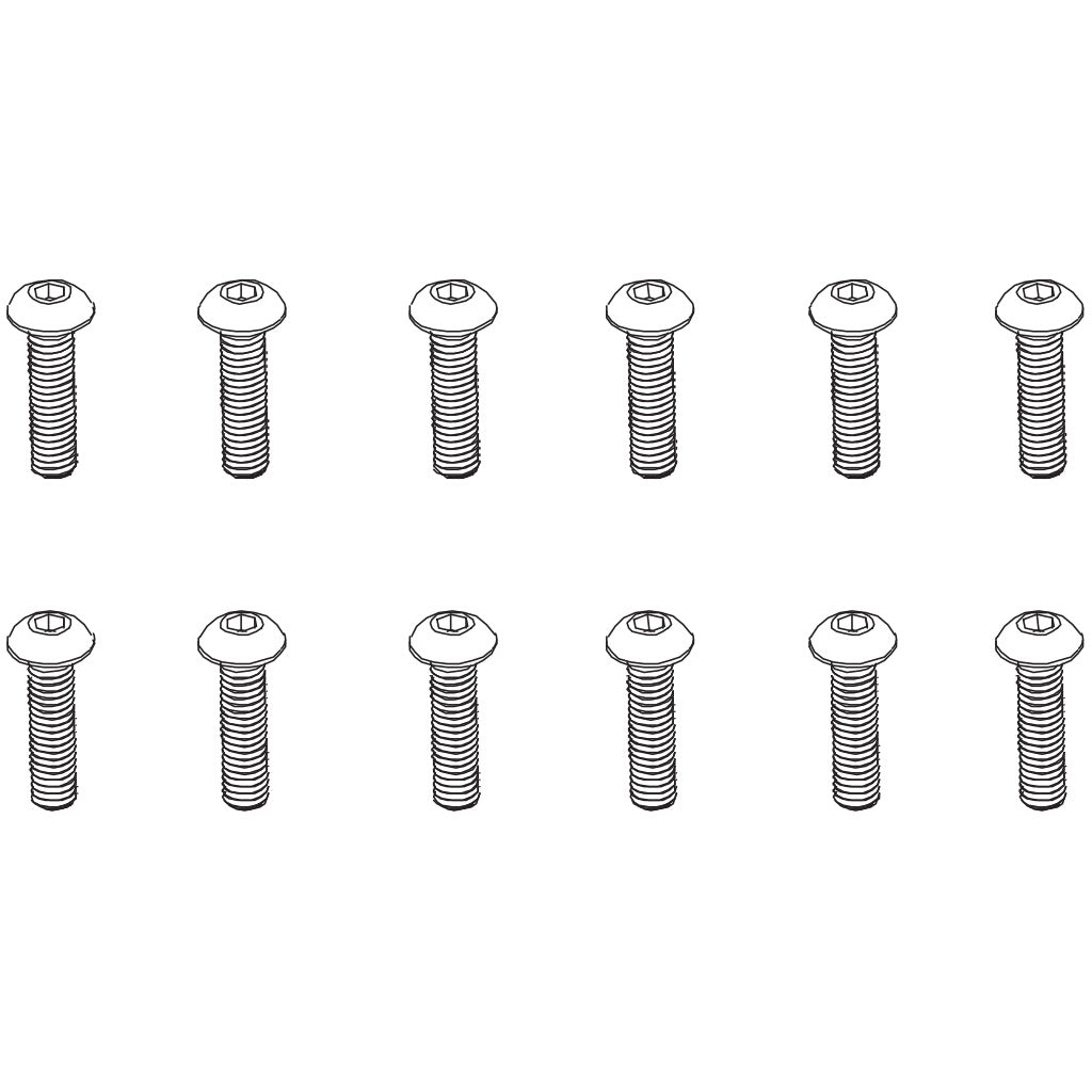 PD Racing B Head Hex Screw HM4x16 12pcs 501-057