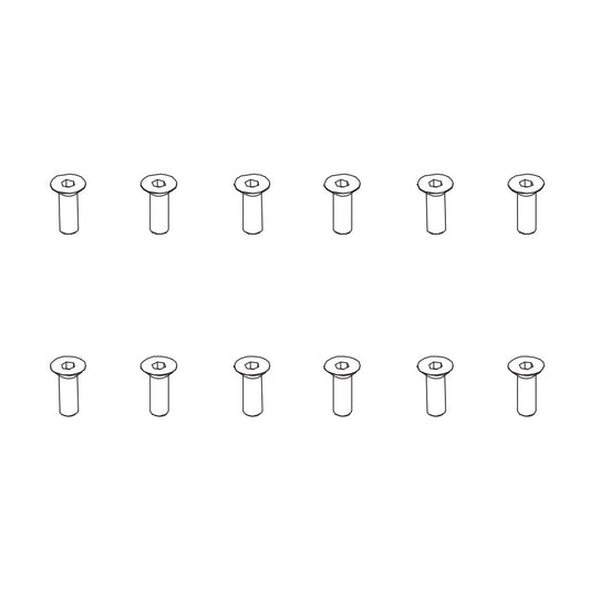 PD Racing Flat Head Hex Screw HM3x10 12pcs 502-027