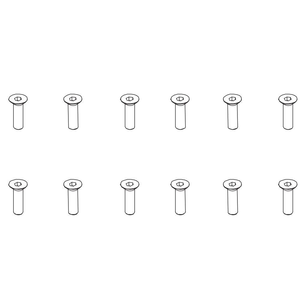 PD Racing Flat Head Hex Screw HM4x12 12pcs 602-099