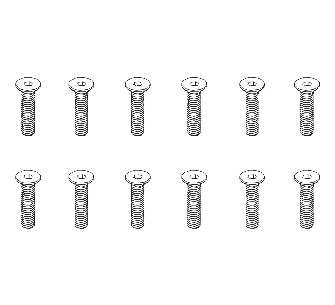 PD Racing Flat Head Hex Screw HM4x18 12pcs 810-097