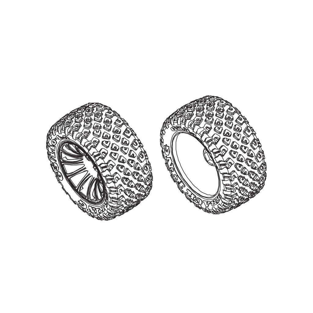 PD Racing Wheel/Tyre Set 2pcs 1:10 861-002