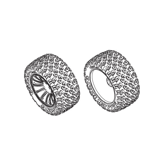 PD Racing Wheel/Tyre Set 2pcs 1:10 861-002